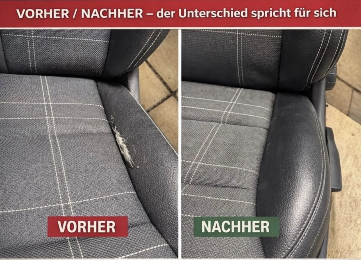 Sitzwangenreparatur: Vorher und Nachher